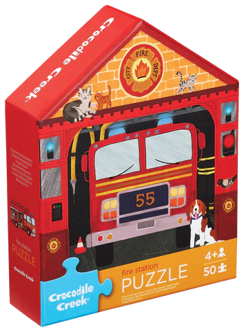 Crocodile Creek Puzzle - 50pc Fire Station-Mountain Baby